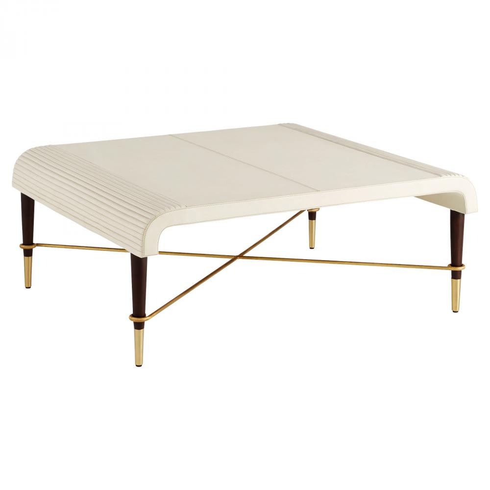 Channel Cocktail Table Off-White Walnut Brass