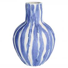 Cyan Designs 12187 - Ripple Vase | Chalk White | Blue - Squat