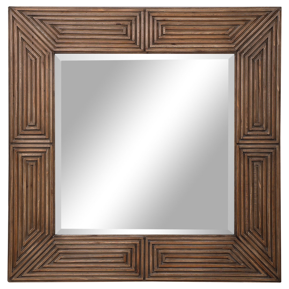 Uttermost Traveler Geometric Square Mirror